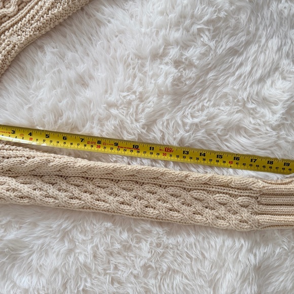 J Crew Handknit Cable Knit Cream Sweater - Picture 6 of 8
